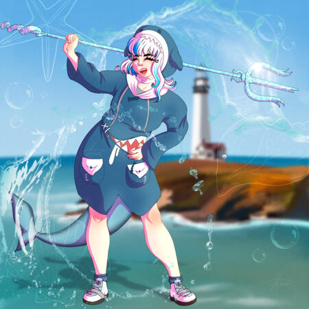 Gawl Gura Fan Art for @saigaivai